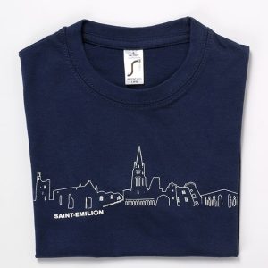 Tee-shirt enfant Saint-Emilion Skyline bleu denim